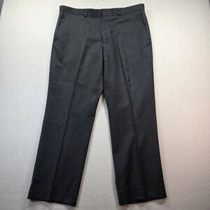 Kenneth Cole Men's Wool Dress Pants 38R Gray Flat Front Improve Your Standing